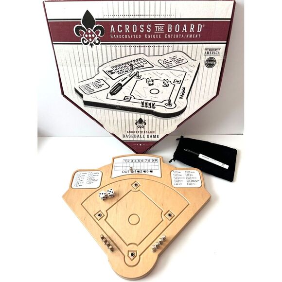 Across The Board Baseball Game Handcrafted Wood‎ Heirloom Entertainment USA - Picture 1 of 3
